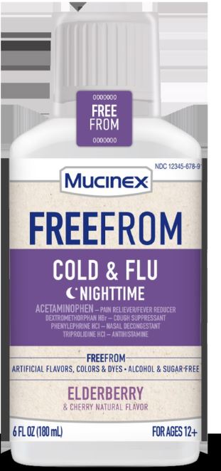 MUCINEX® Free From Cold and Flu Nighttime - Elderberry (Discontinued)